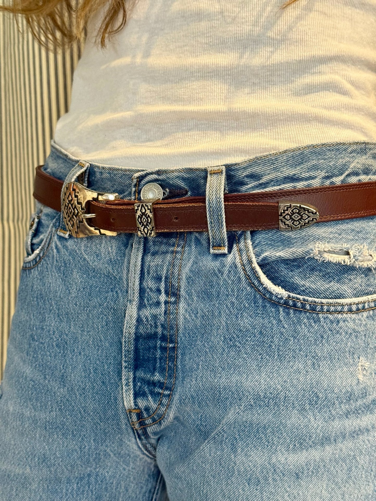 Maroon Leather Belt