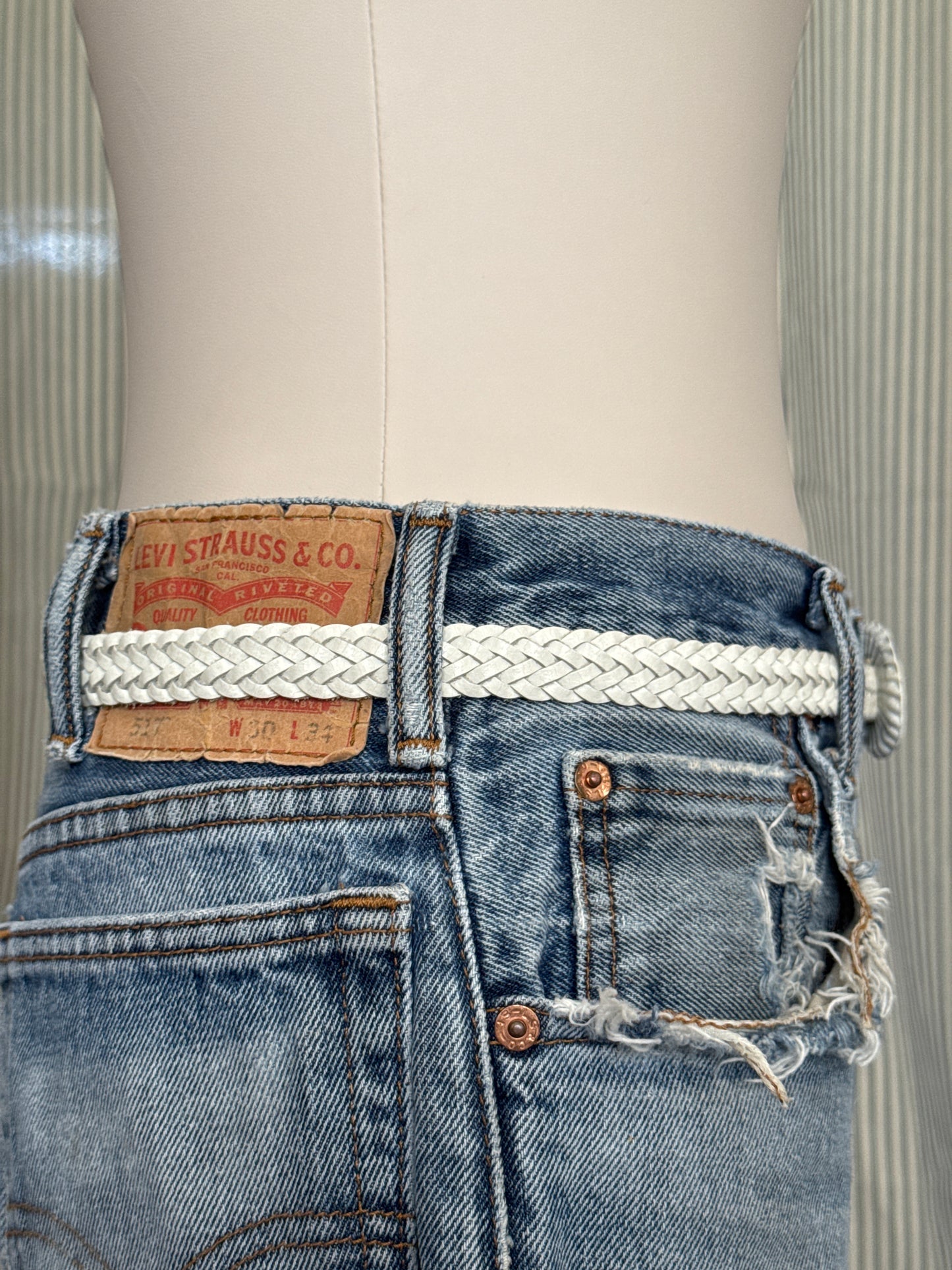 White Braided Belt