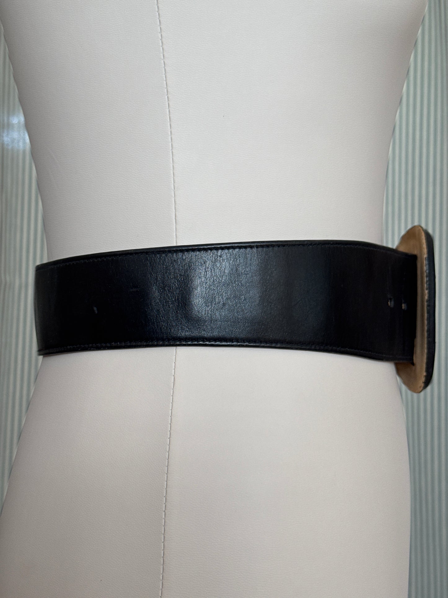 Black leather belt