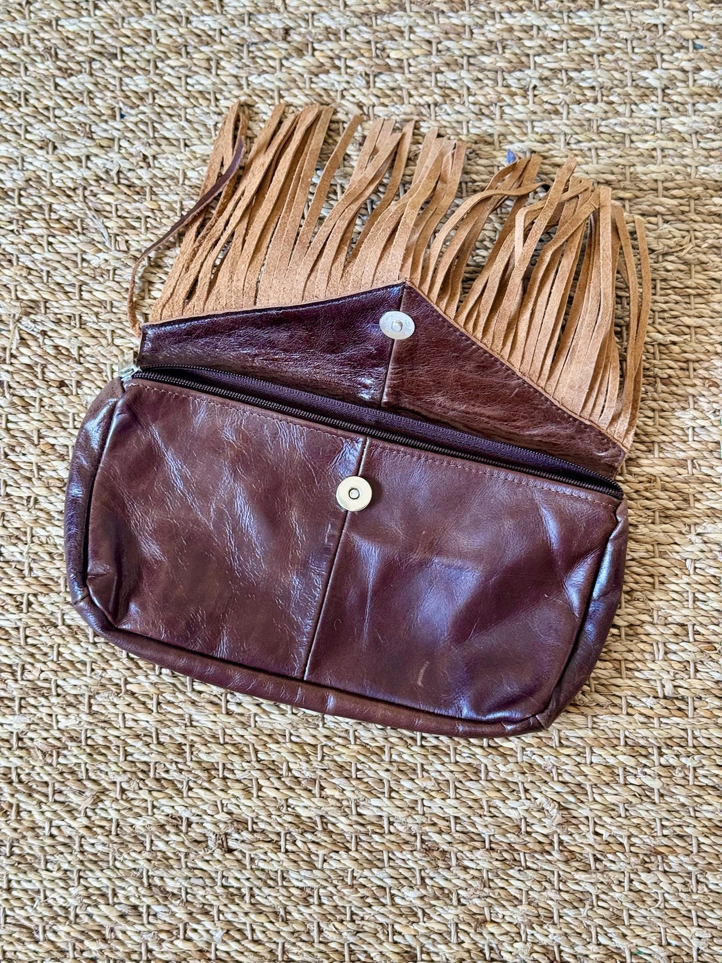 Fringe Leather Clutch