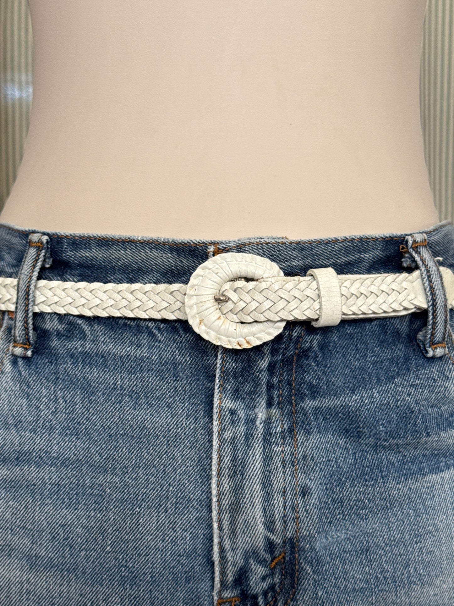 White Braided Belt