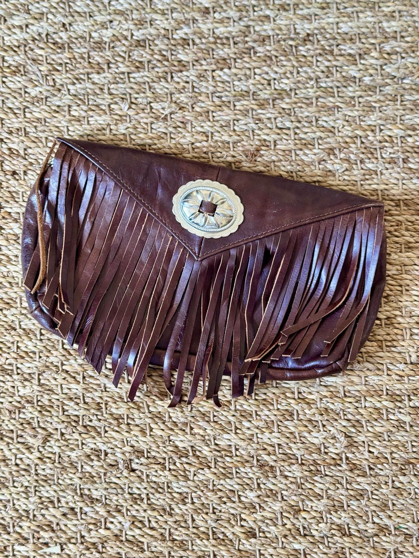 Fringe Leather Clutch