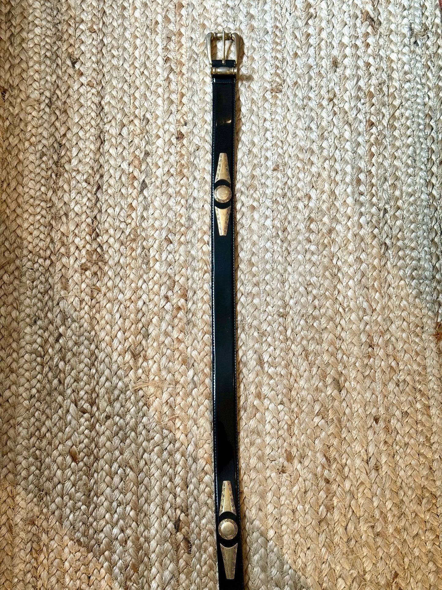 Black leather belt