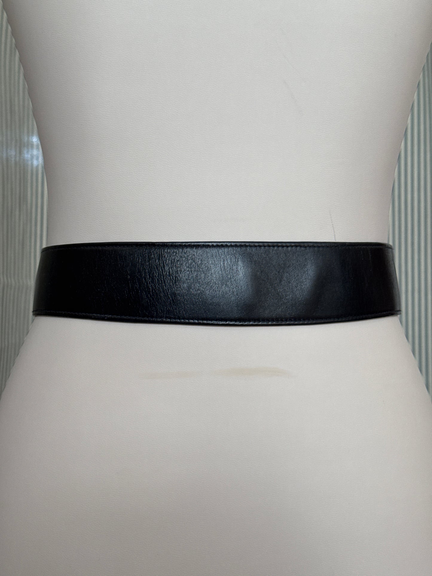 Black leather belt