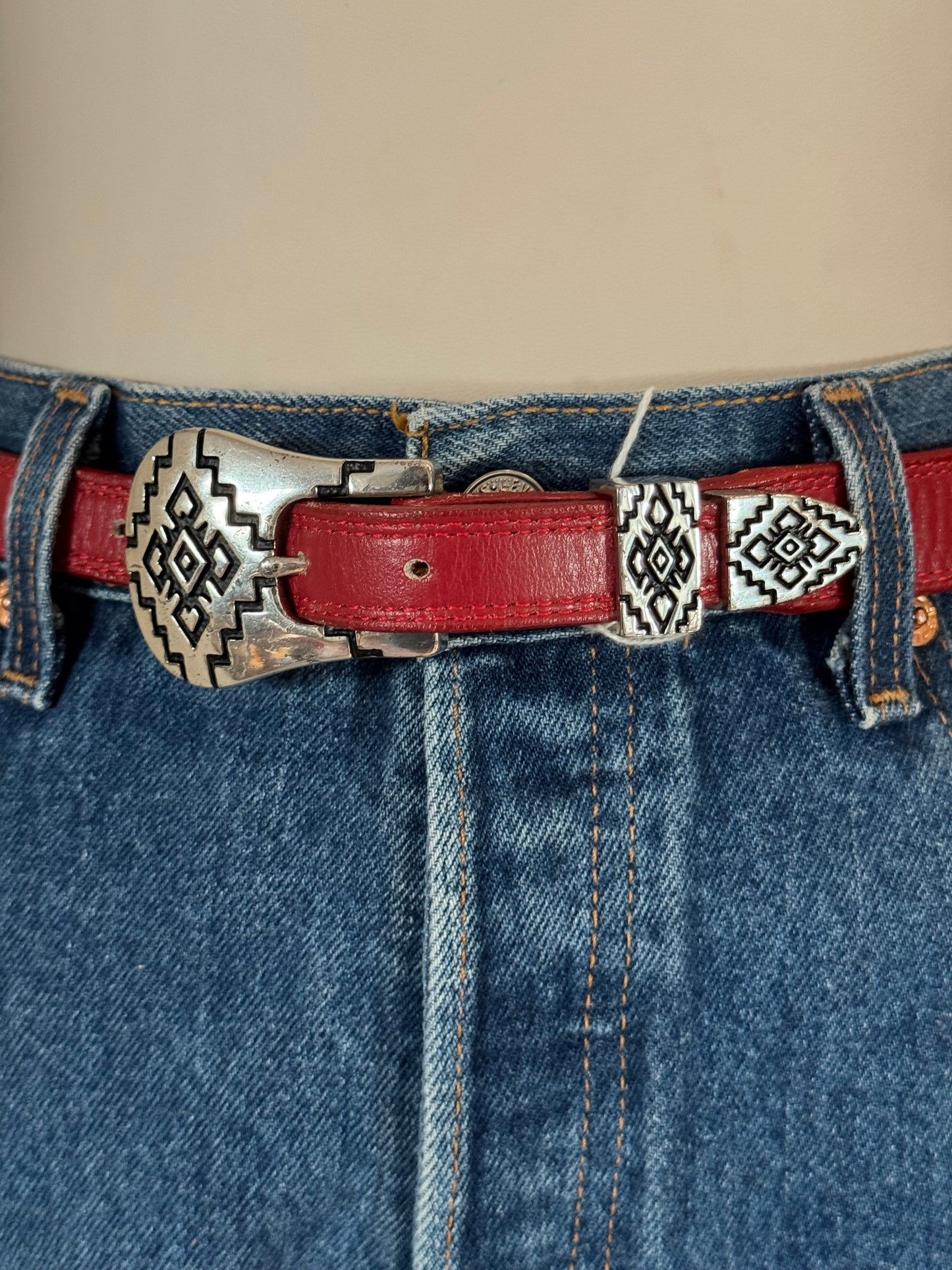 Nocona Red Leather Belt