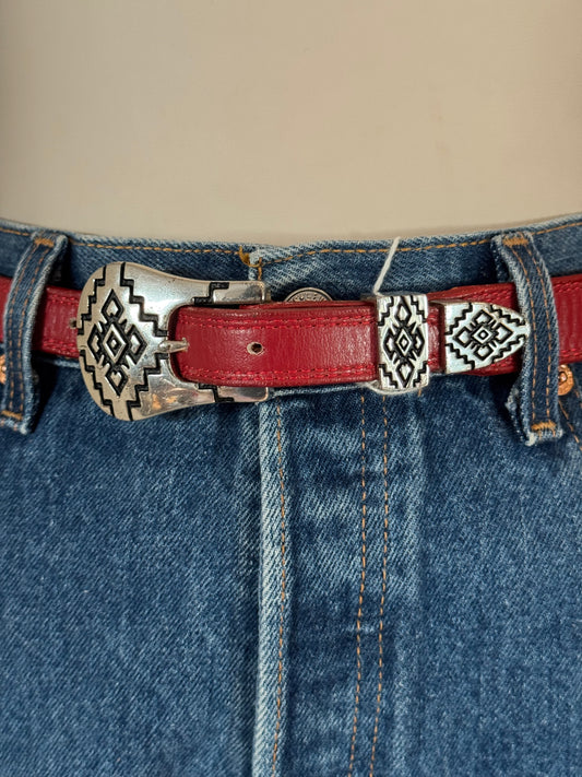 Nocona Red Leather Belt