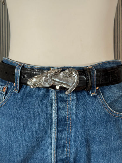 Brighton Horse Buckle Black Belt