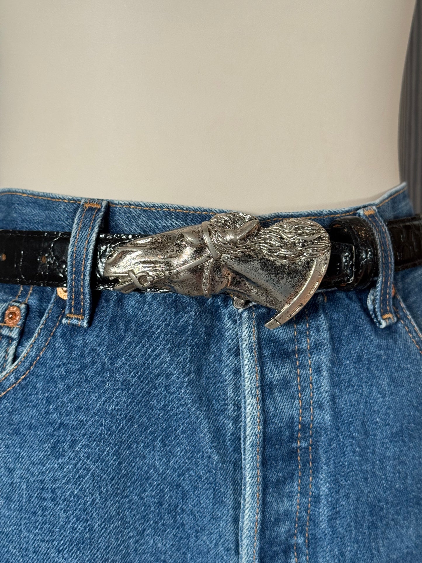 Horse Buckle with Black Belt