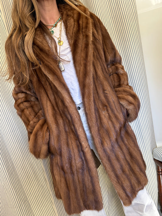 Vintage Brown Mink Coat