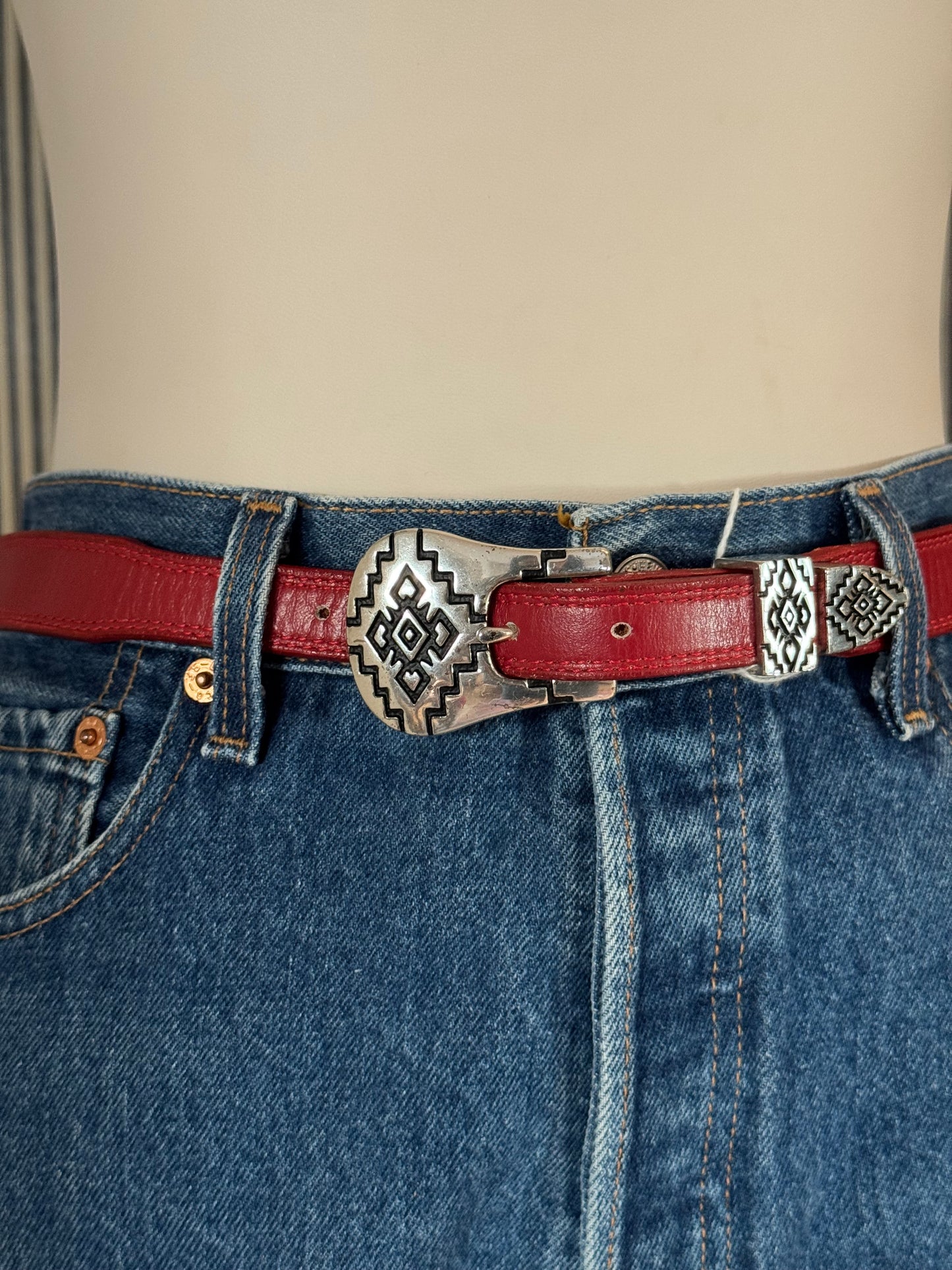 Nocona Red Leather Belt