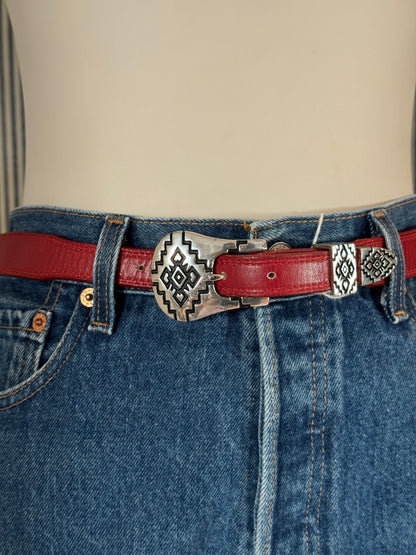Nocona Red Leather Belt