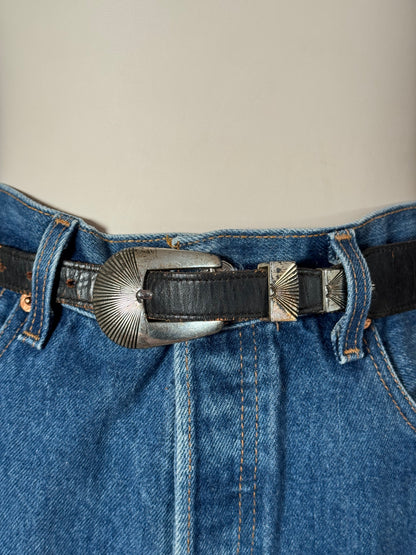 Black leather belt
