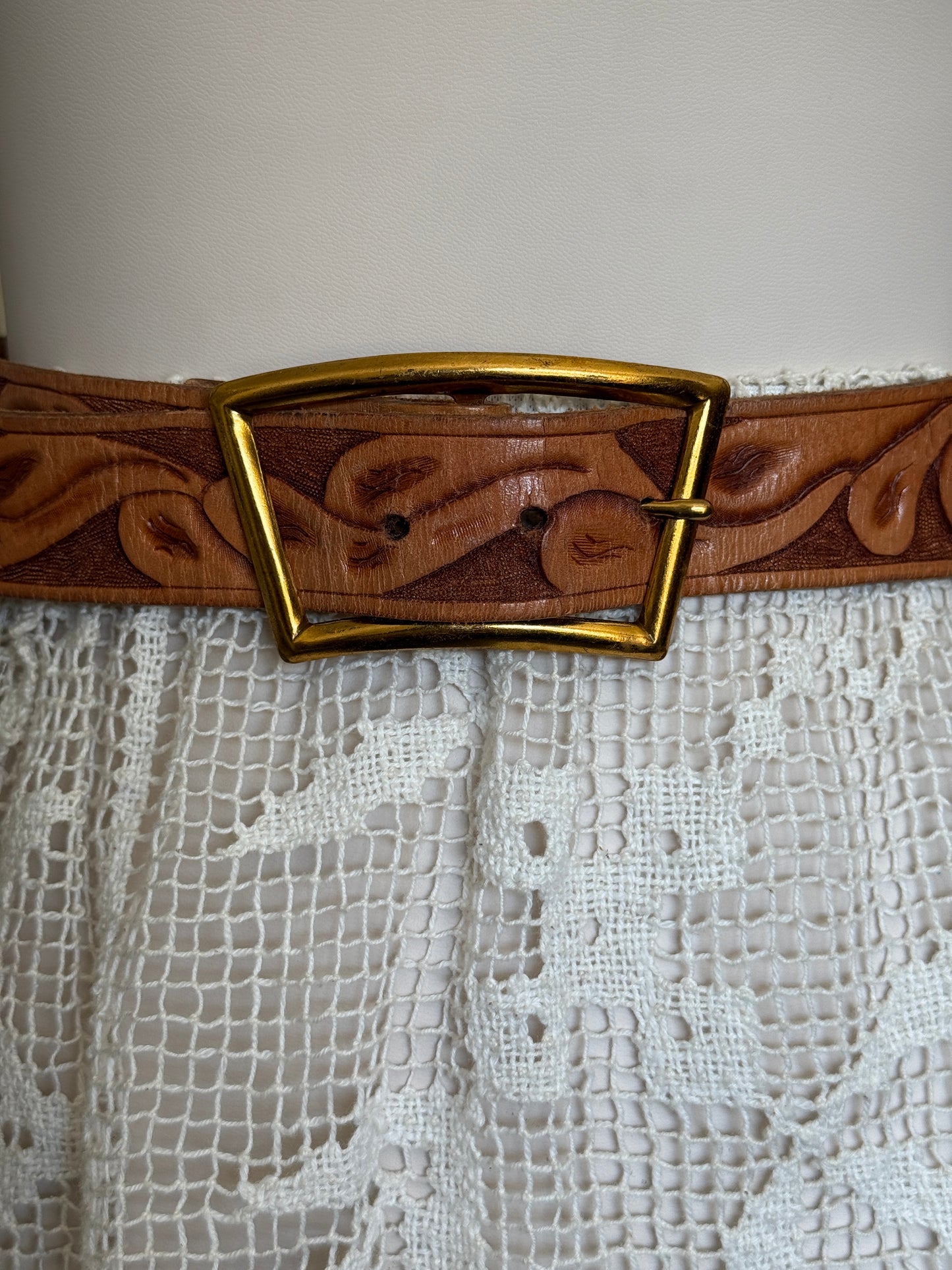 Brown Belt with Gold Buckle