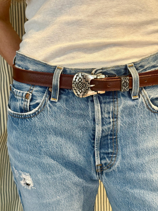 Maroon Leather Belt