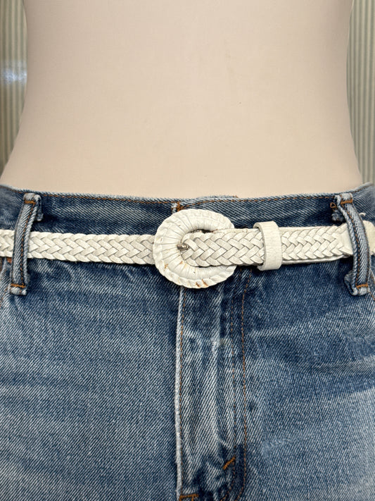 White Braided Belt