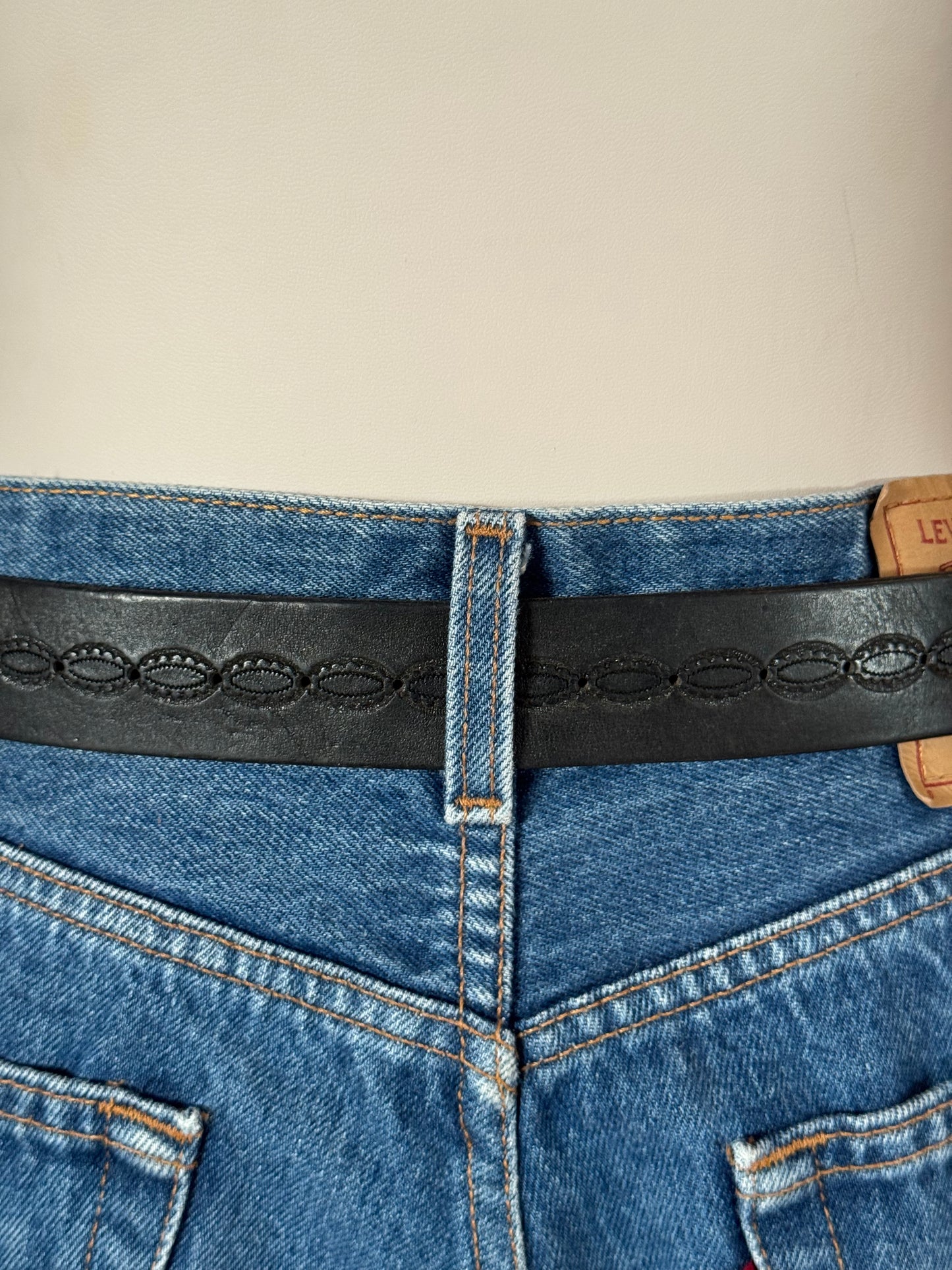 Silver Buckle Black Leather Belt