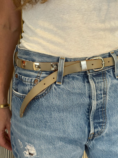 Taupe Leather Belt