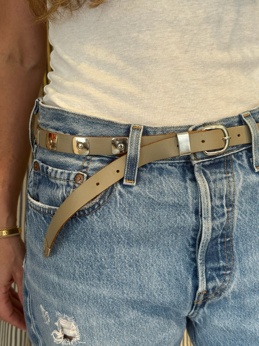 Taupe Leather Belt