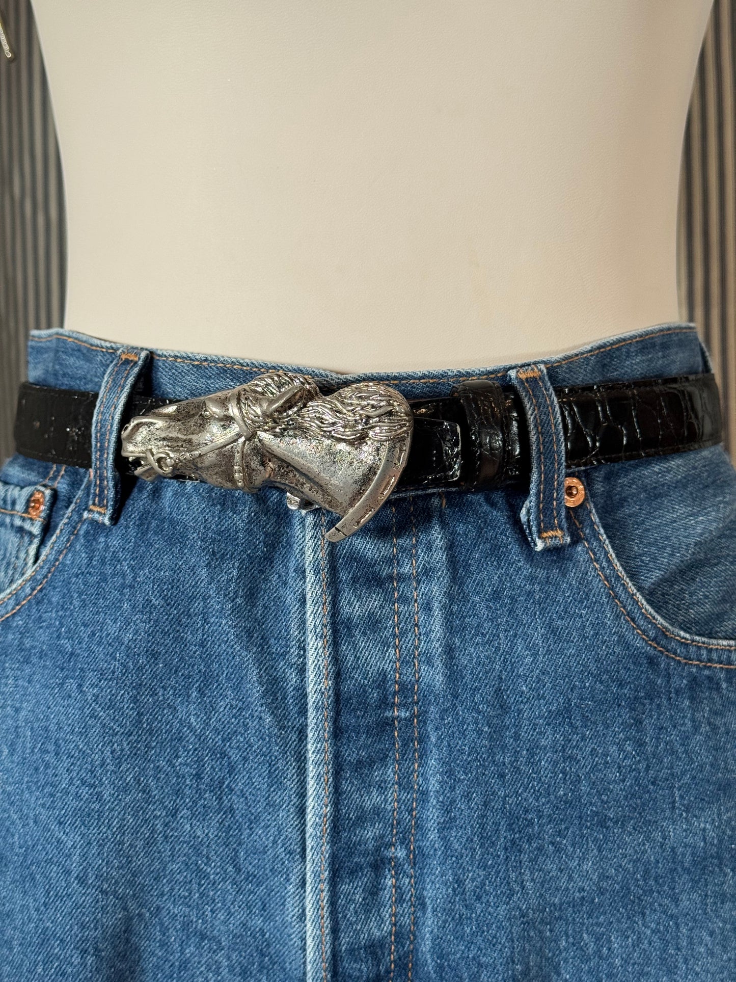 Horse Buckle with Black Belt