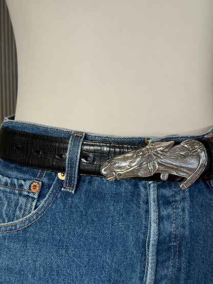 Brighton Horse Buckle Black Belt