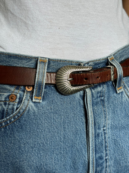 Brown with Turquoise Beaded Belt