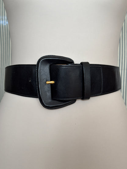 Black leather belt