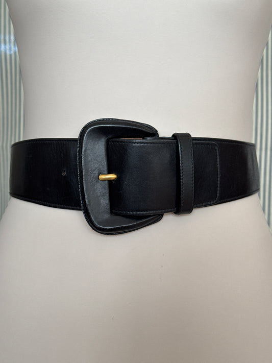 Black leather belt