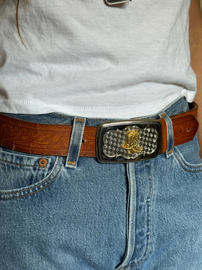 Brown Belt with Silver/Gold Buckle