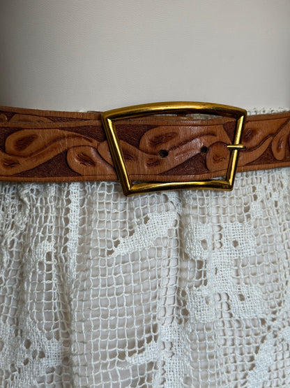 Brown Belt with Gold Buckle