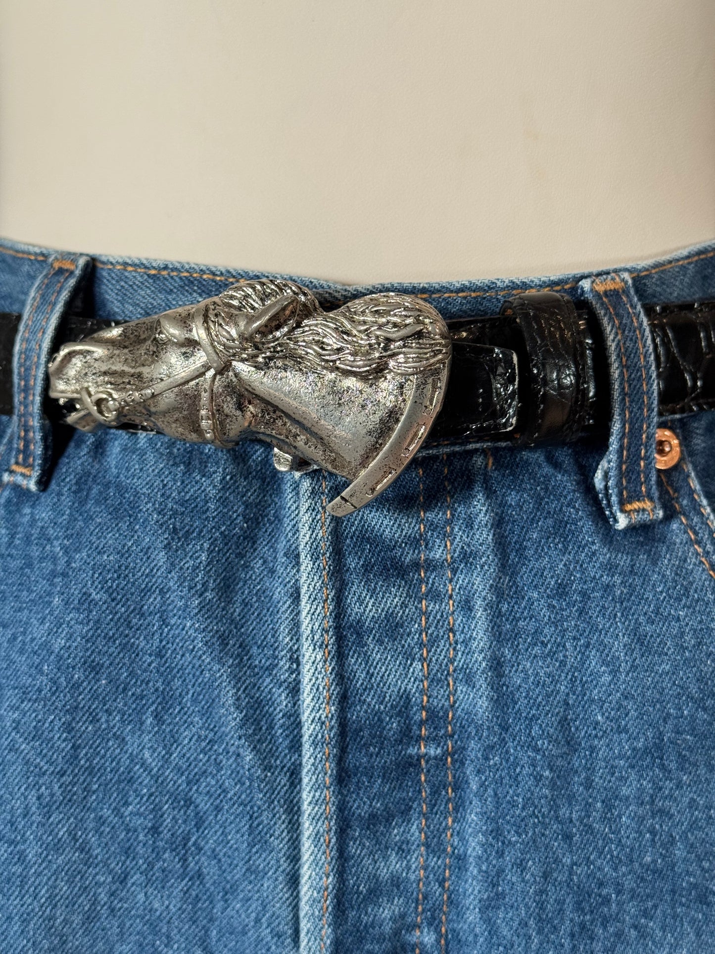 Horse Buckle with Black Belt