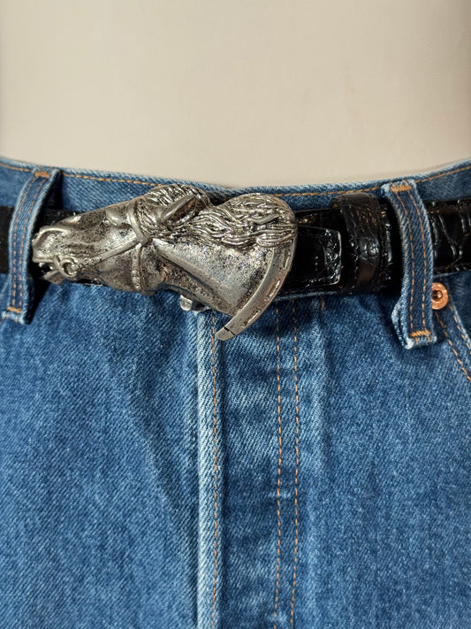 Horse Buckle with Black Belt