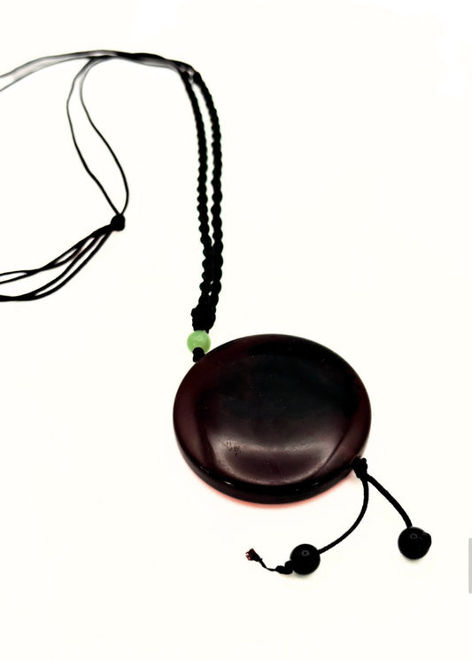 Vintage Amber Disk Necklace