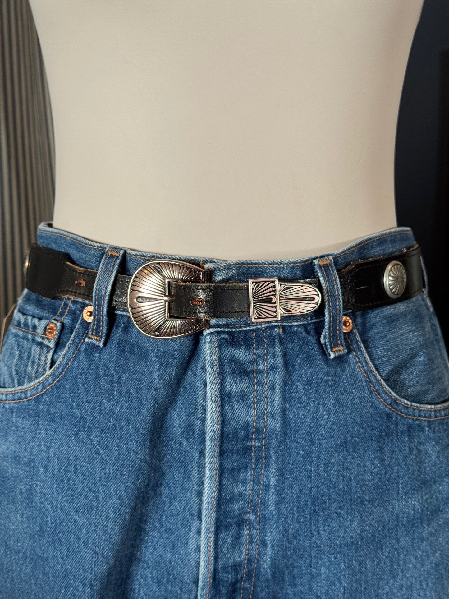 Black Top Grain Leather Belt