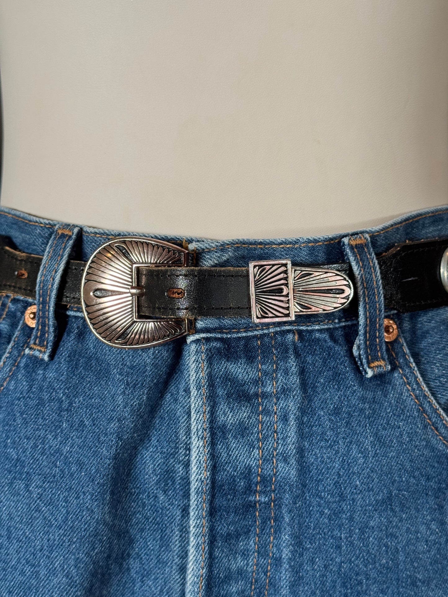 Black Top Grain Leather Belt