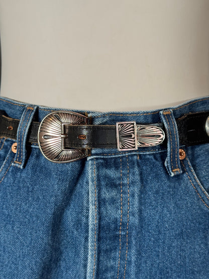 Black Top Grain Leather Belt