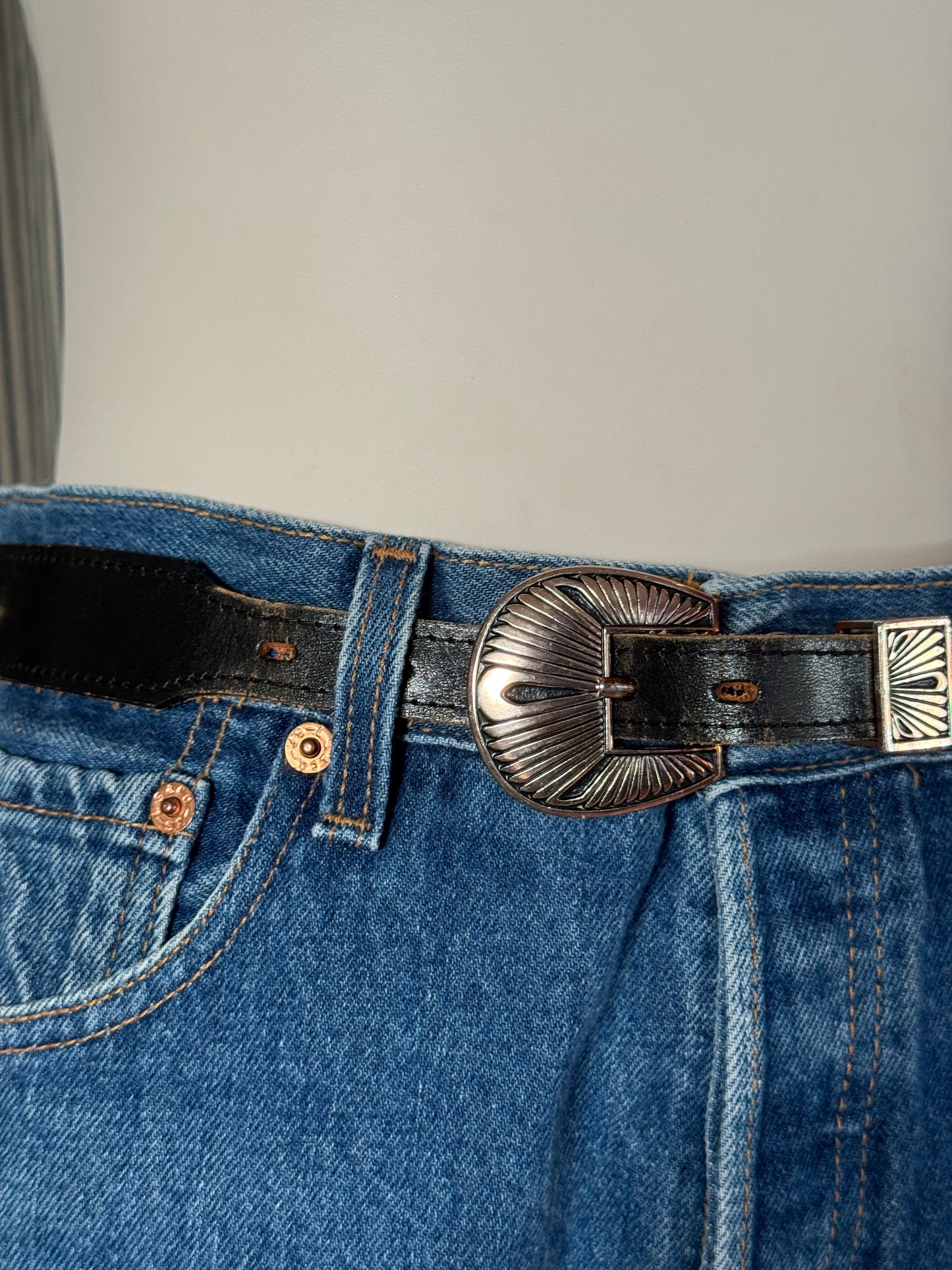 Black Top Grain Leather Belt