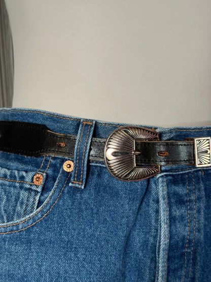 Black Top Grain Leather Belt