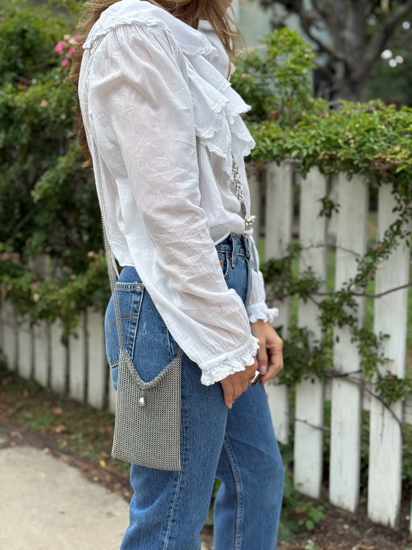 Mesh Metallic Crossbody Bag