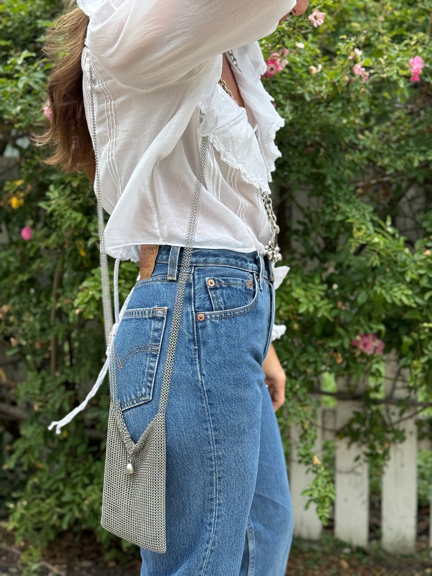 Mesh Metallic Crossbody Bag